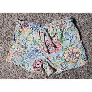 Vilebrequin Toddler Youth Swim Trunks Shorts Floral Size 2 Blue Pink